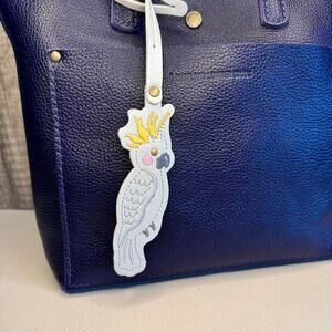 Portland Leather Cockatoo TASSEL Bird Lover Purse Charm FAST SHIP New Bag Charm